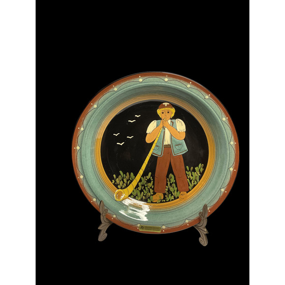 None Other Vintage Rheinfelden Handarbeit Swiss Boy Blowing Alpine